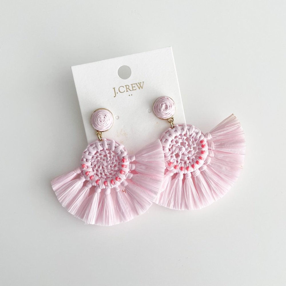 J. Crew Factory Fan Statement Earrings (Cool Pink) - Picture 3 of 3